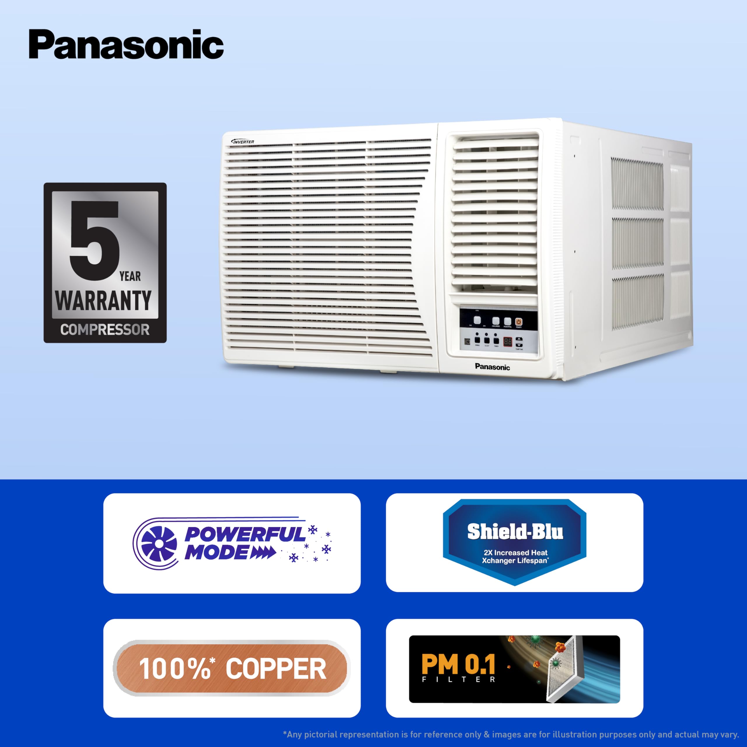 Panasonic 1.5 Ton 3 Star Inverter Window AC CW-LN183BG
